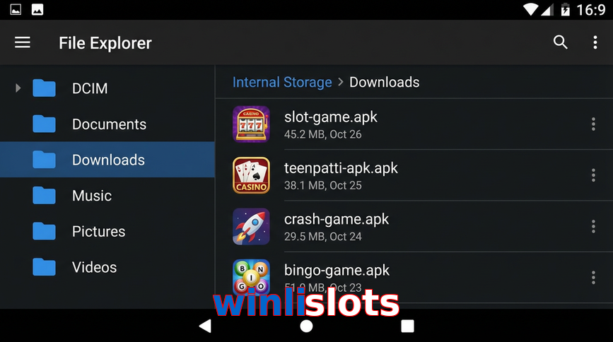 Main screen of Winlislots gameapk page for PK players